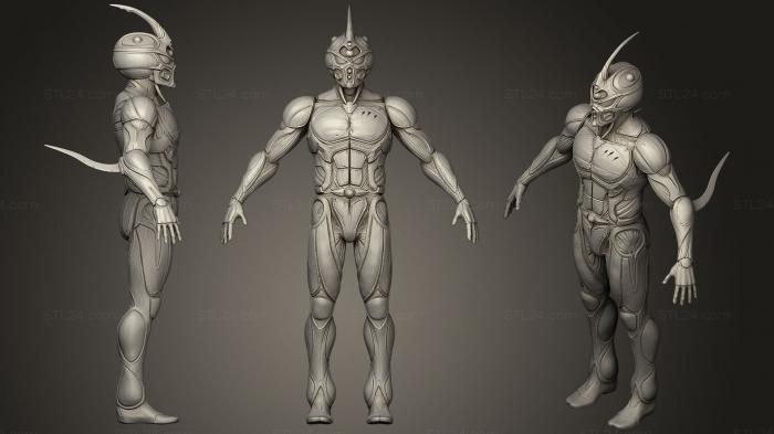Figurines heroes, monsters and demons (Guyver Neutral Pose, STKM_0849) 3D models for cnc